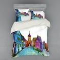 thumbnail image 1 of Ambesonne Cartoon Bedding Set 4 Pcs, European House Scenery, Queen, Multicolor, 1 of 3