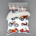 thumbnail image 1 of Ambesonne Cartoon Bedding Set 4 Pcs, Motorcycle Hippie, Queen, Black Yellow, 1 of 2
