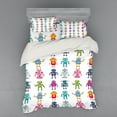 thumbnail image 1 of Ambesonne Cartoon Bedding Set 4 Pcs, Robot, Queen, Multicolor, 1 of 3