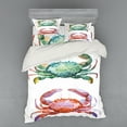 thumbnail image 1 of Ambesonne Cartoon Bedding Set 4 Pcs, Sea Animals Theme, Queen, Orange Teal, 1 of 3