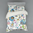 thumbnail image 1 of Ambesonne Cartoon Bedding Set 4 Pcs, Space Rocket, Queen, Multicolor, 1 of 3