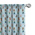 thumbnail image 1 of Ambesonne Cartoon Curtains, Animals Winter Clothing, Pair of 28"x63", Multicolor, 1 of 5