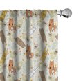 thumbnail image 1 of Ambesonne Cartoon Curtains, Bear Fox and Bunny, Pair of 28"x84", Multicolor, 1 of 5