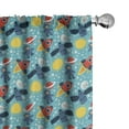 thumbnail image 1 of Ambesonne Cartoon Curtains, Cosmonaut Space, Pair of 28"x84", Multicolor, 1 of 5