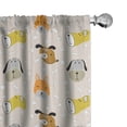 thumbnail image 1 of Ambesonne Cartoon Curtains, Dog Faces, Pair of 28"x63", Multicolor, 1 of 5