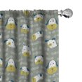 thumbnail image 1 of Ambesonne Cartoon Curtains, Doodle House Pets, Pair of 28"x63", Sage Green Blue, 1 of 5