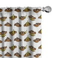 thumbnail image 1 of Ambesonne Cartoon Curtains, Funny Monkeys Bananas, Pair of 28"x84", Brown Pale Brown Yellow, 1 of 5