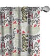 thumbnail image 1 of Ambesonne Cartoon Curtains, Happy Words with Hearts, Pair of 28"x95", Multicolor, 1 of 5