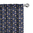 thumbnail image 1 of Ambesonne Cartoon Curtains, Owls Starry Night, Pair of 28"x95", Indigo and Multicolor, 1 of 5