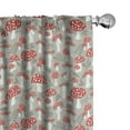 thumbnail image 1 of Ambesonne Cartoon Curtains, Poisonous Amanita Leaves, Pair of 28"x84", Pale Sage Green White, 1 of 5