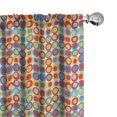 thumbnail image 1 of Ambesonne Cartoon Curtains, Retro Pop Art Circles, Pair of 28"x63", Multicolor, 1 of 5