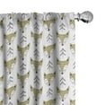 thumbnail image 1 of Ambesonne Cartoon Curtains, Sleeping Foxes, Pair of 28"x84", Beige Black and White, 1 of 5