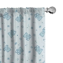 Ambesonne Cartoon Curtains, Teddy Bear Letters, Pair of 28"x63", Pale Blue Aqua