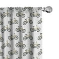 thumbnail image 1 of Ambesonne Cartoon Curtains, Yellow Bicycle Pattern, Pair of 28"x63", Mustard Black, 1 of 5