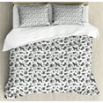 thumbnail image 1 of Ambesonne Cartoon Duvet Cover Set, Floral Shapes and Citrus, 2-Calking, White Charcoal Grey and Blush, 1 of 7