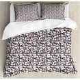 thumbnail image 1 of Ambesonne Cartoon Duvet Cover Set, Panda Bears Family, 2-Calking, Dark Blue Grey White, 1 of 7