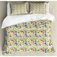 thumbnail image 1 of Ambesonne Cartoon Duvet Cover Set, Style Car Traffic, 2-Calking, Cream and Multicolor, 1 of 7