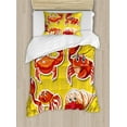 thumbnail image 1 of Ambesonne Cartoon Duvet Cover Sets, 4 Different Crabs, 2-Twin, Earth Yellow and Orange, 1 of 4
