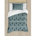 thumbnail image 1 of Ambesonne Cartoon Duvet Cover Sets, Super Hero Typographic, 2-Twin, Slate Blue and Charcoal Grey, 1 of 3