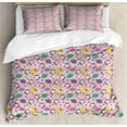thumbnail image 1 of Ambesonne Cartoon Duvet Cover Sets, Unicorn Planets Moon Stars, 2-King, Pink and Lilac, 1 of 2
