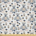 thumbnail image 1 of Ambesonne Cartoon Fabric by the Yard Microfiber, Animal Print Illustration, 1 Yard, Peach Grey, 1 of 4