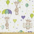 thumbnail image 1 of Ambesonne Cartoon Fabric by the Yard Upholstery, Giraffes Flying Art Design, 1 Yard, Multicolor, 1 of 5