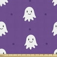 thumbnail image 1 of Ambesonne Cartoon Fabric by the Yard Upholstery, Happy Halloween Ghosts, 2 Yards, Fuchsia and White, 1 of 5