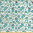 thumbnail image 1 of Ambesonne Cartoon Fabric by the Yard Upholstery, Hippo Pattern Funny Animal, 5 Yards, Dark Seafoam Grey, 1 of 4