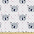 thumbnail image 1 of Ambesonne Cartoon Fabric by the Yard Upholstery, Koala Faces and Polka Dots, 10 Yards, Pale Purpleblue Pale Pink, 1 of 5
