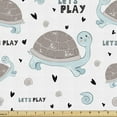 thumbnail image 1 of Ambesonne Cartoon Fabric by the Yard Upholstery, Let's Play Turtle and Snail, 5 Yards, Pale Blue Dust White, 1 of 5