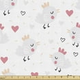 thumbnail image 1 of Ambesonne Cartoon Fabric by the Yard Upholstery, Pastel Funny Animals Art, 1 Yard, Peach Pink and Pale Pink, 1 of 5