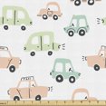 thumbnail image 1 of Ambesonne Cartoon Fabric by the Yard Upholstery, Pastel Toned Cars, 2 Yards, Peach and Mint Green, 1 of 5
