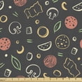 thumbnail image 1 of Ambesonne Cartoon Fabric by the Yard Upholstery, Sketches of Pizza Elements, 1 Yard, Dark Taupe Grey Coral, 1 of 4
