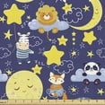 thumbnail image 1 of Ambesonne Cartoon Fabric by the Yard Upholstery, Sleeping Animals Cartoon, 2 Yards, Multicolor, 1 of 5