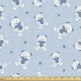 thumbnail image 1 of Ambesonne Cartoon Fabric by the Yard Upholstery, Teddy Bears with Hearts, 2 Yards, Cadet Blue Pale Blue, 1 of 5