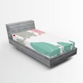 thumbnail image 1 of Ambesonne Cartoon Fitted Sheet 2 Pcs Set, Family Love Theme, Twin, Pale Pink Seafoam Grey, 1 of 3