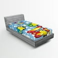 thumbnail image 1 of Ambesonne Cartoon Fitted Sheet, Airplanes Sky, Twin Size, Multicolor, 1 of 2