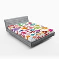 thumbnail image 1 of Ambesonne Cartoon Fitted Sheet, Colorful Aquarium Fishes, Full Size, Multicolor, 1 of 3