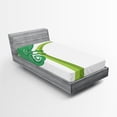 thumbnail image 1 of Ambesonne Cartoon Fitted Sheet, Exotic Grumpy Lizard, Twin Size, Green White, 1 of 3