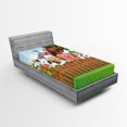 thumbnail image 1 of Ambesonne Cartoon Fitted Sheet, Farm Animals Mascots, Twin Size, Multicolor, 1 of 3