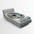 thumbnail image 1 of Ambesonne Cartoon Fitted Sheet, Feed Me Words Shark, Twin XL Size, Multicolor, 1 of 3