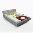 thumbnail image 1 of Ambesonne Cartoon Fitted Sheet, Flower and Ladybug, Queen Size, Multicolor, 1 of 2