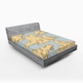 thumbnail image 1 of Ambesonne Cartoon Fitted Sheet, Fluffy Clouds Art, Full Size, Blue Beige, 1 of 2