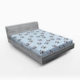 thumbnail image 1 of Ambesonne Cartoon Fitted Sheet, Funny Panda, Queen Size, Black Blue, 1 of 2