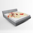 thumbnail image 1 of Ambesonne Cartoon Fitted Sheet, Gambler Queen, Full Size, Brown Red and Ecru, 1 of 2
