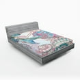 thumbnail image 1 of Ambesonne Cartoon Fitted Sheet, Greek Myth Seashell, Queen Size, Pink Blue, 1 of 3