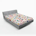 thumbnail image 1 of Ambesonne Cartoon Fitted Sheet, Hearts Musical Notes, Queen Size, Multicolor, 1 of 3