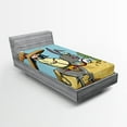 thumbnail image 1 of Ambesonne Cartoon Fitted Sheet, Mexican Man on a Donkey, Twin XL Size, Multicolor, 1 of 2