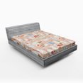 thumbnail image 1 of Ambesonne Cartoon Fitted Sheet, Musician Cats, Queen Size, Warm Taupe White, 1 of 2