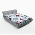 thumbnail image 1 of Ambesonne Cartoon Fitted Sheet, Nautical, Full Size, Blue Red, 1 of 2